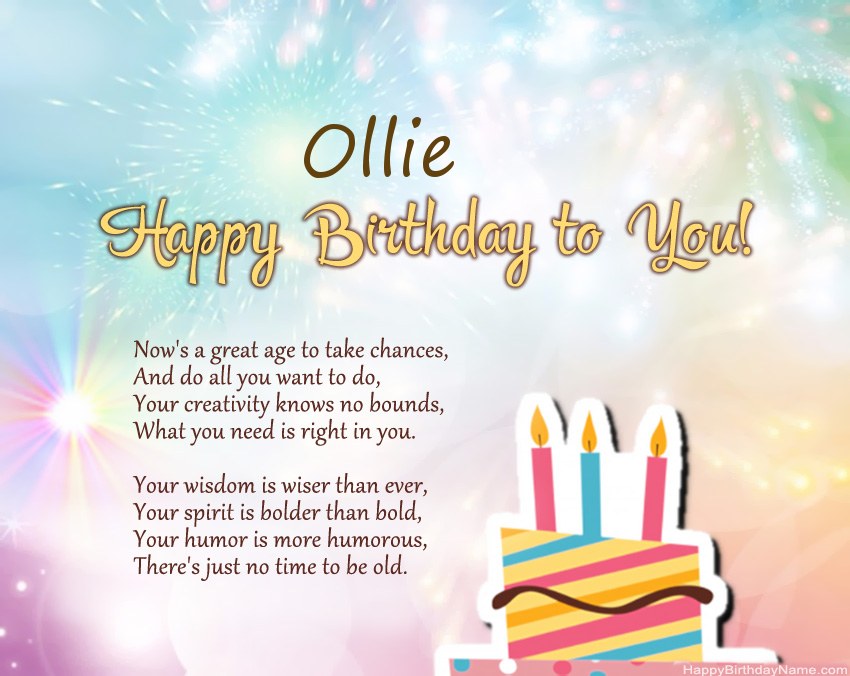 Happy Birthday Ollie  in verse