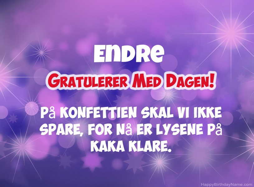 Ønsker Endre for gratulerer med dagen