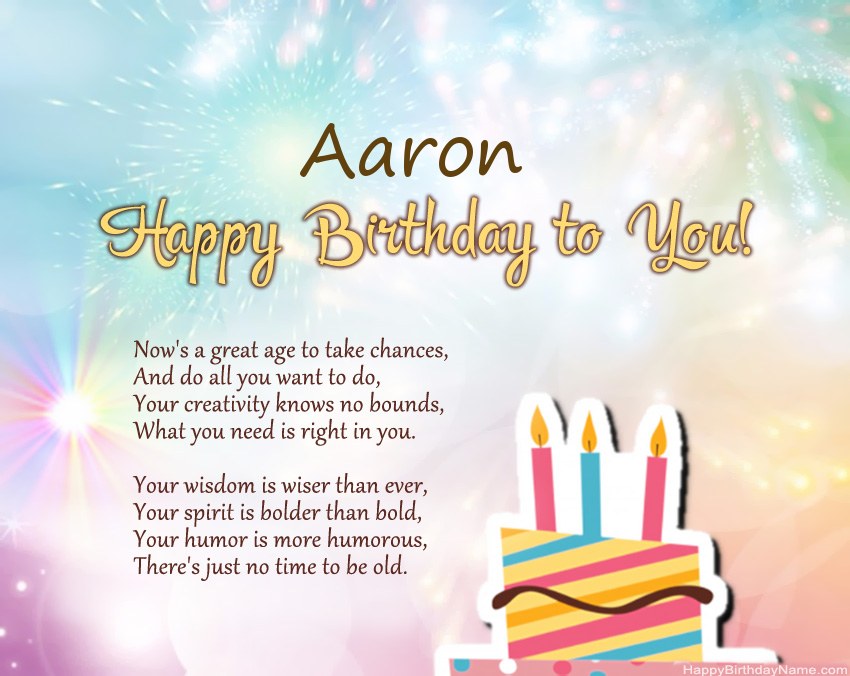 Happy Birthday Aaron  in verse