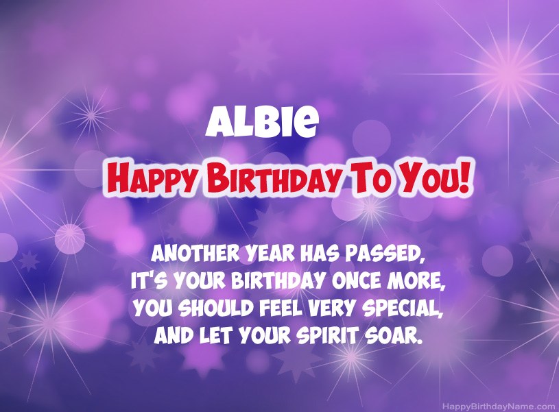 Beautiful pictures for Happy Birthday of Albie Beautiful pictures for Happy Birthday of Albie