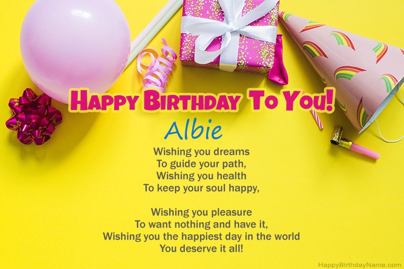 Happy Birthday Albie in prose Happy Birthday Albie in prose