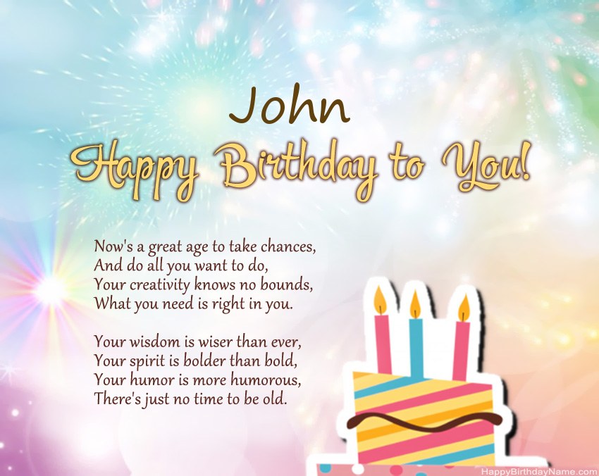 Happy Birthday John in verse Happy Birthday John in verse