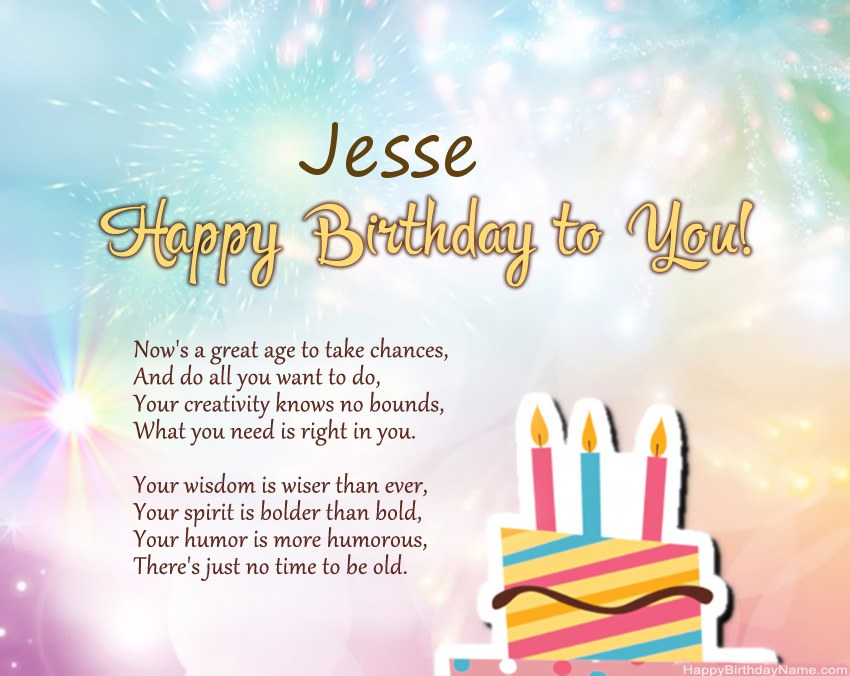Happy Birthday Jesse in verse Happy Birthday Jesse in verse