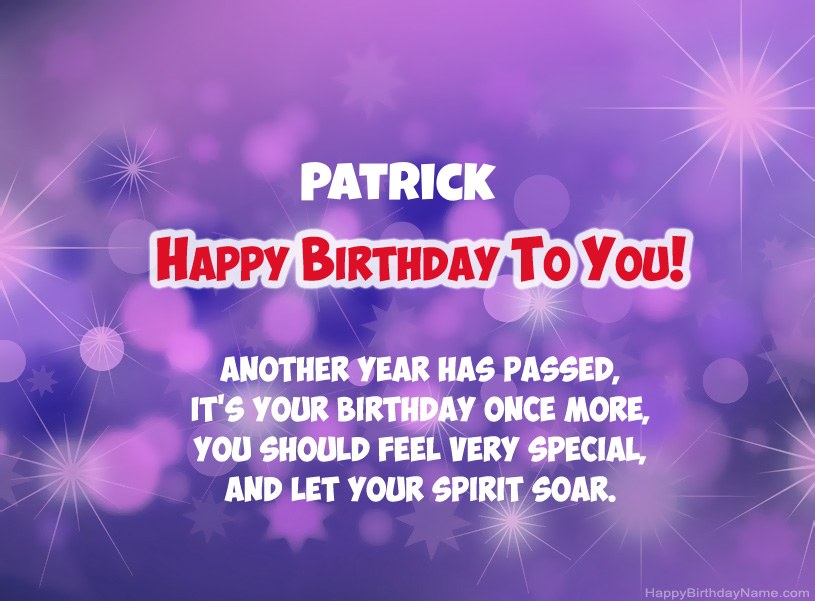 Beautiful pictures for Happy Birthday of Patrick Beautiful pictures for Happy Birthday of Patrick