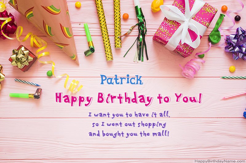 Download Happy Birthday card Patrick free Download Happy Birthday card Patrick free