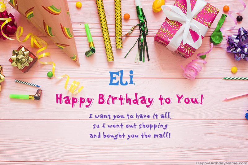 Download Happy Birthday card Eli free Download Happy Birthday card Eli free