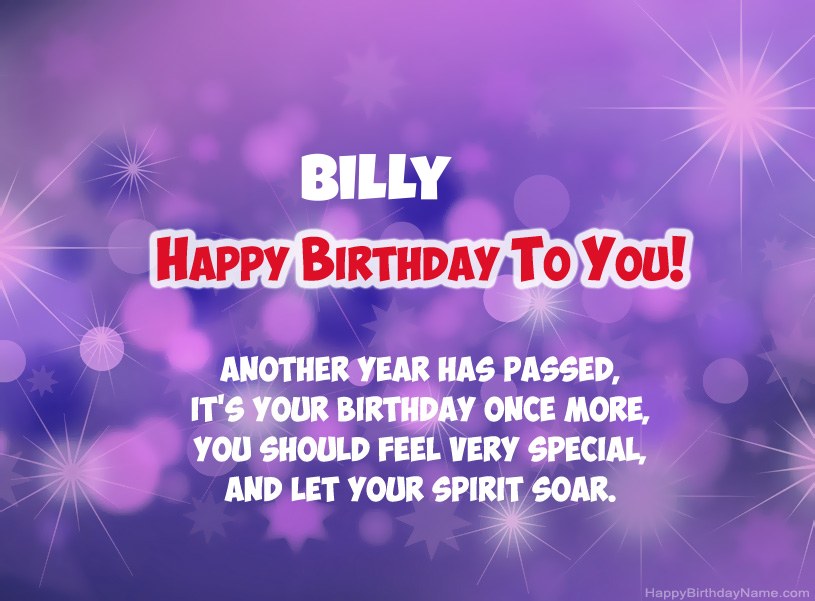 Beautiful pictures for Happy Birthday of Billy Beautiful pictures for Happy Birthday of Billy