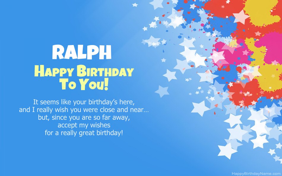 Congratulations on the birthday of Ralph 