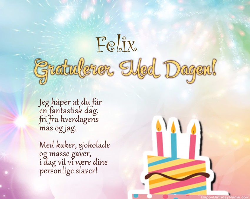 Dikt på fødselsdag for Felix