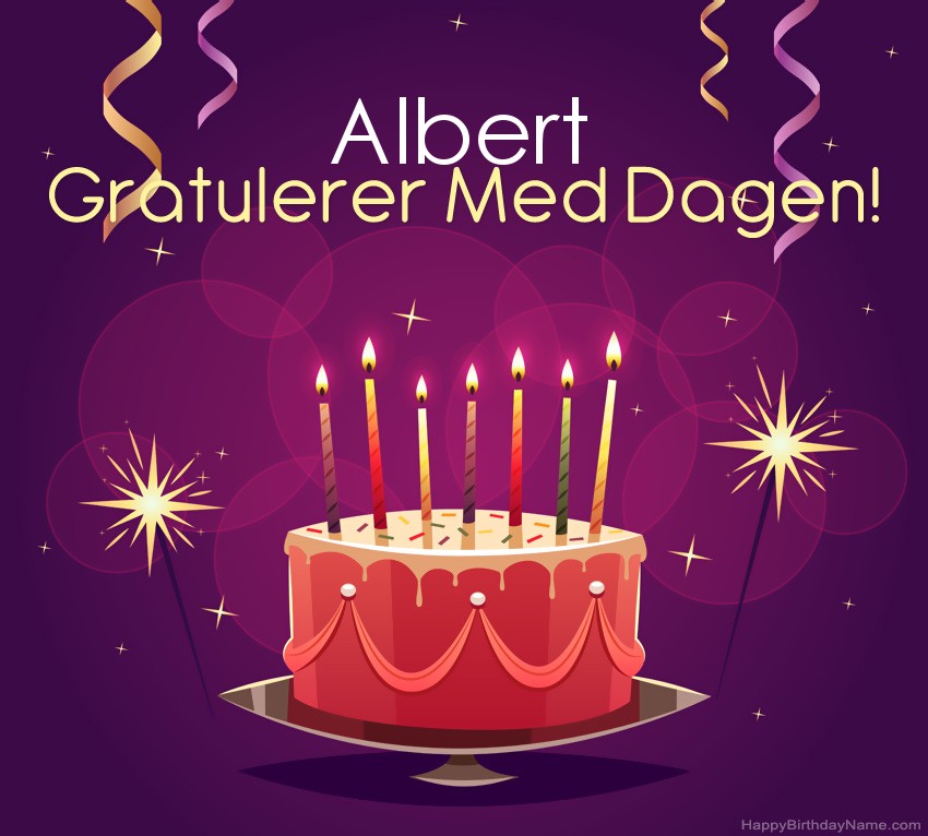 Vakre Gratulerer med fødselsdagskort til Albert