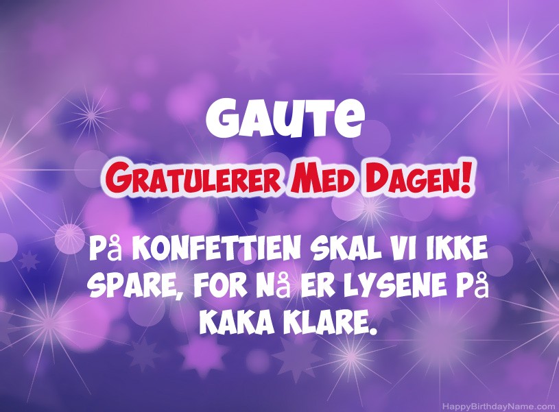 Ønsker Gaute for gratulerer med dagen