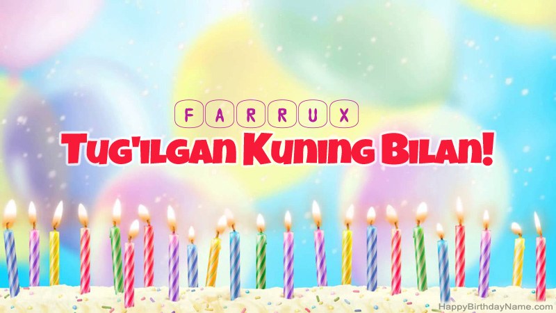 Farrux uchun Happy Birthday kartalari Farrux uchun Happy Birthday kartalari