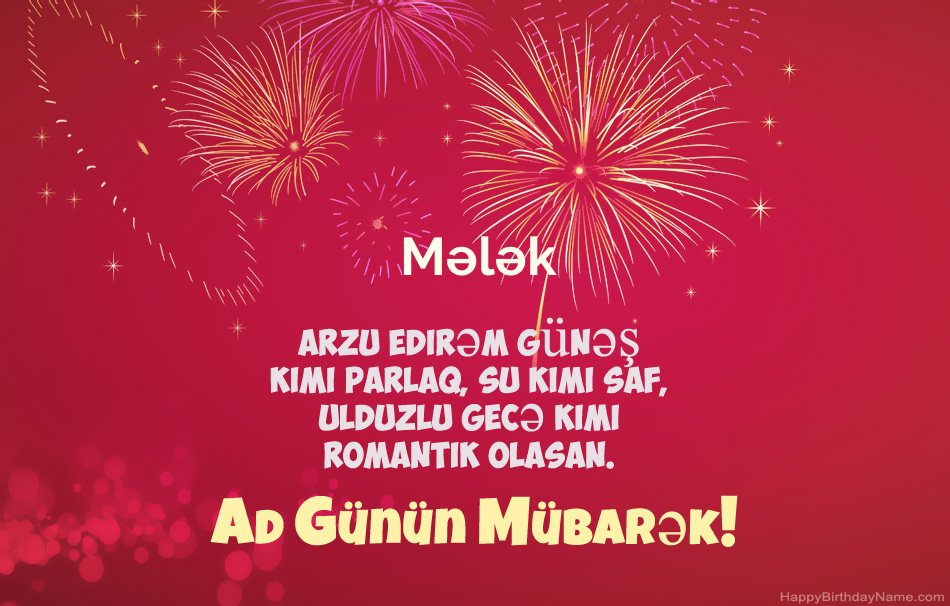 Ad günün mübarək Mələk, gözəl şeirlər Ad günün mübarək Mələk, gözəl şeirlər