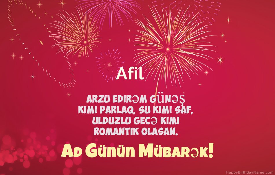 Ad günün mübarək Afil, gözəl şeirlər
