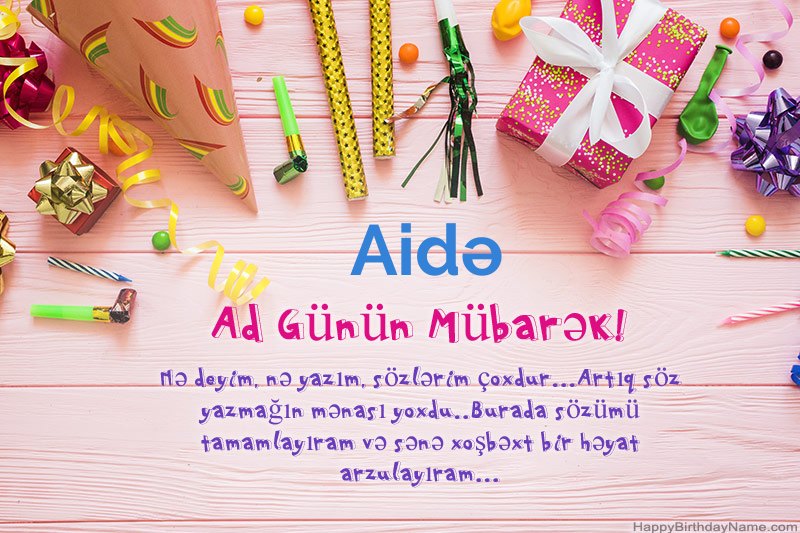 Müqəddəs Doğum günü kartı Aidə pulsuz yükləyin