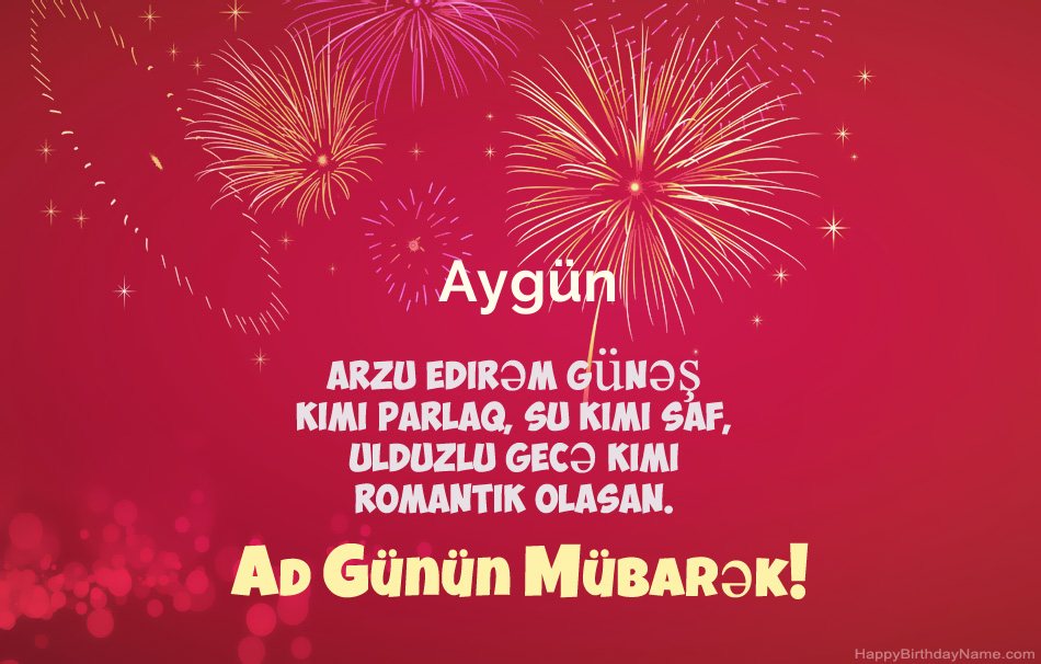 Ad günün mübarək Aygün, gözəl şeirlər Ad günün mübarək Aygün, gözəl şeirlər
