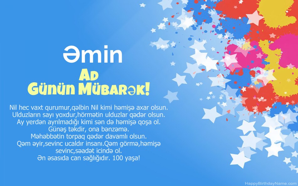 Əmin ad günü münasibətilə təbrik edirik Əmin ad günü münasibətilə təbrik edirik
