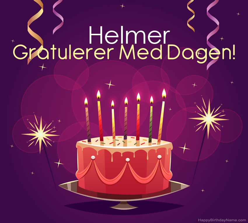 Vakre Gratulerer med fødselsdagskort til Helmer