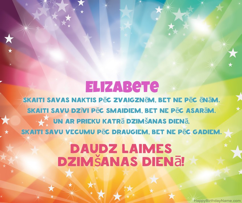 Skaistas daudz laimes dzimšanas dienas kartītes uzņēmumam Elizabete Skaistas daudz laimes dzimšanas dienas kartītes uzņēmumam Elizabete