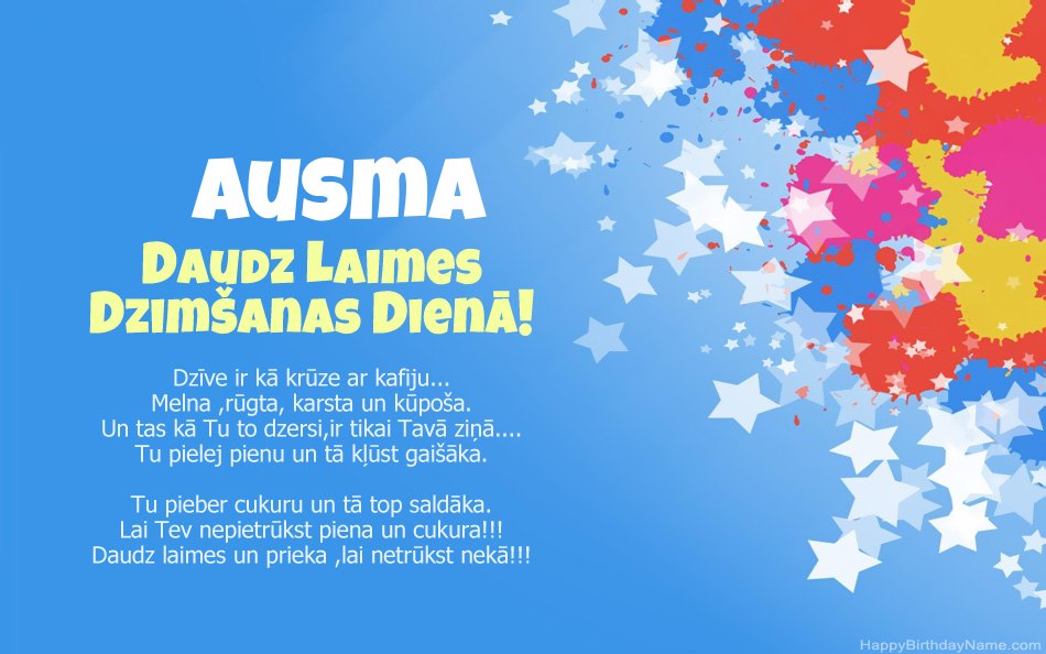 Apsveicam ar Ausma dzimšanas dienu Apsveicam ar Ausma dzimšanas dienu