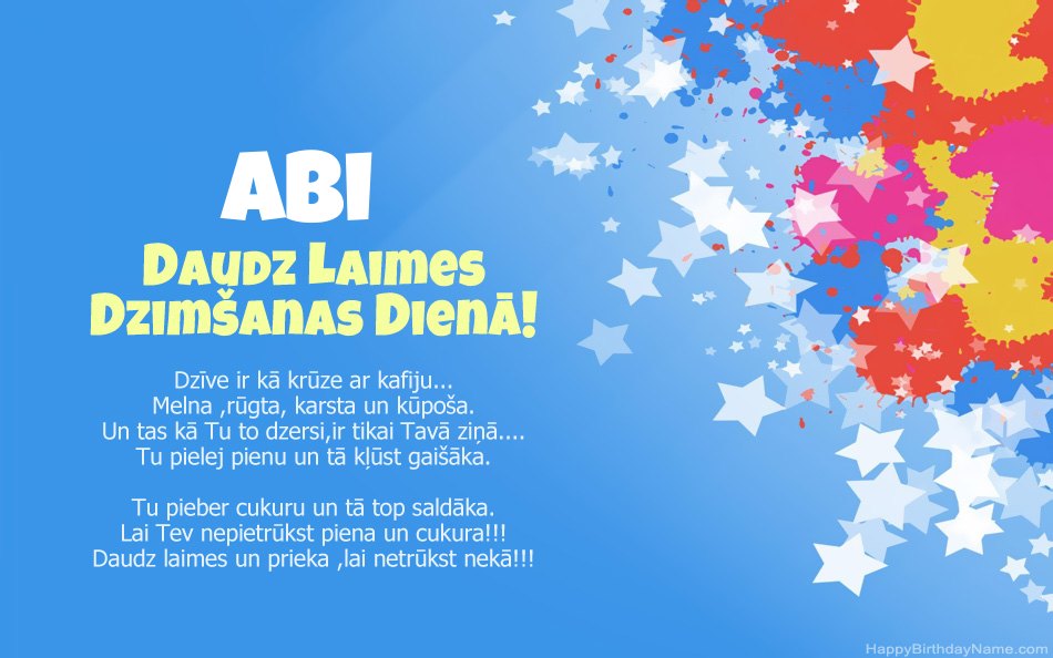 Apsveicam ar Abi dzimšanas dienu Apsveicam ar Abi dzimšanas dienu