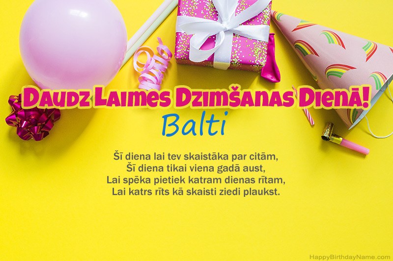 Daudz laimes dzimšanas dienā Balti prozā