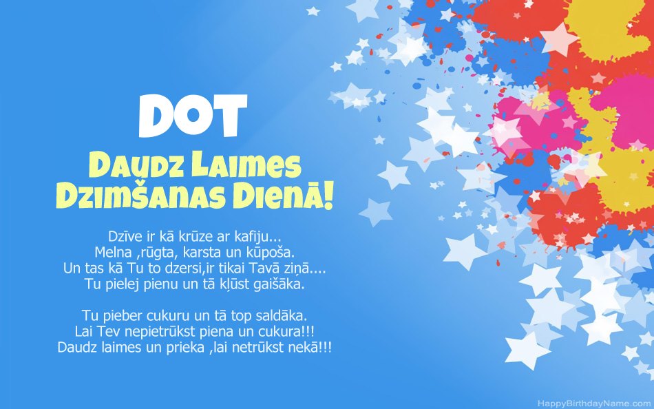Apsveicam ar Dot dzimšanas dienu