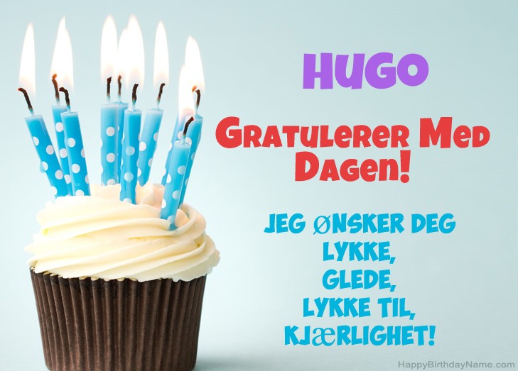 Gratulerer med fødselsdagen Hugo, vakre bilder