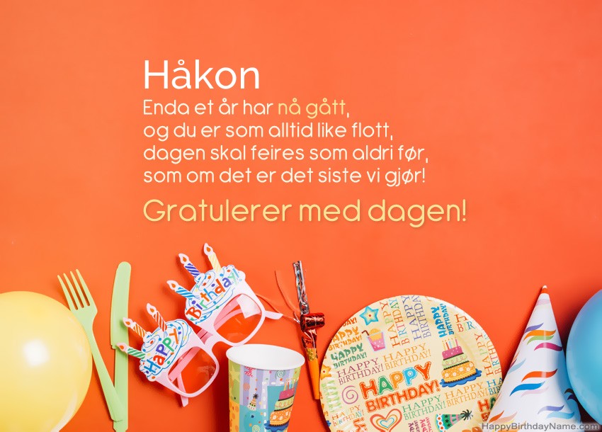 Morsomme gratulerer med fødselsdagskort til Håkon