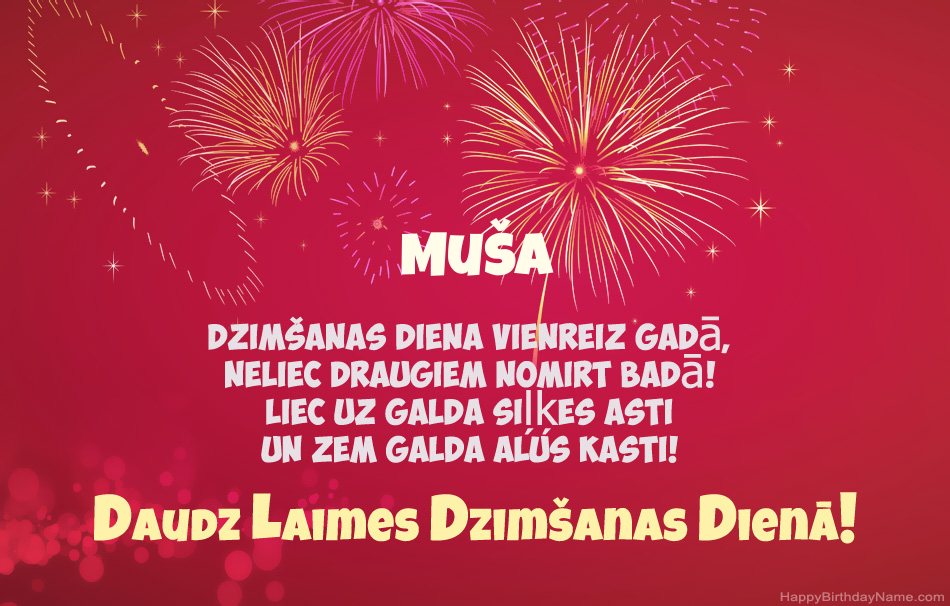 Daudz laimes dzimšanas dienā Muša, skaisti dzejoļi
