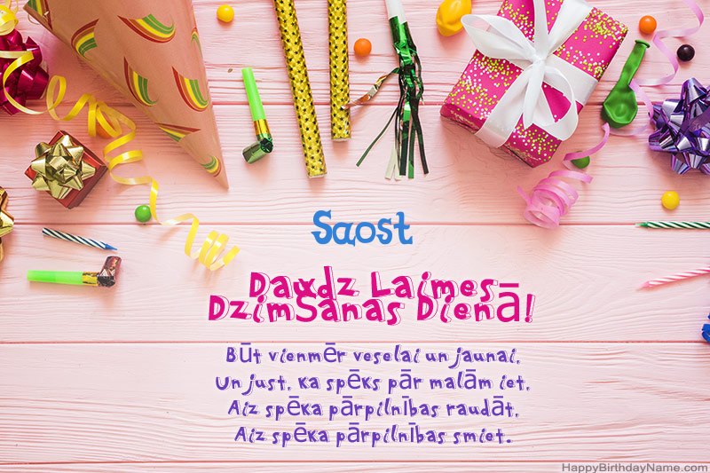 Lejupielādējiet Saost Happy Birthday kartīti bez maksas