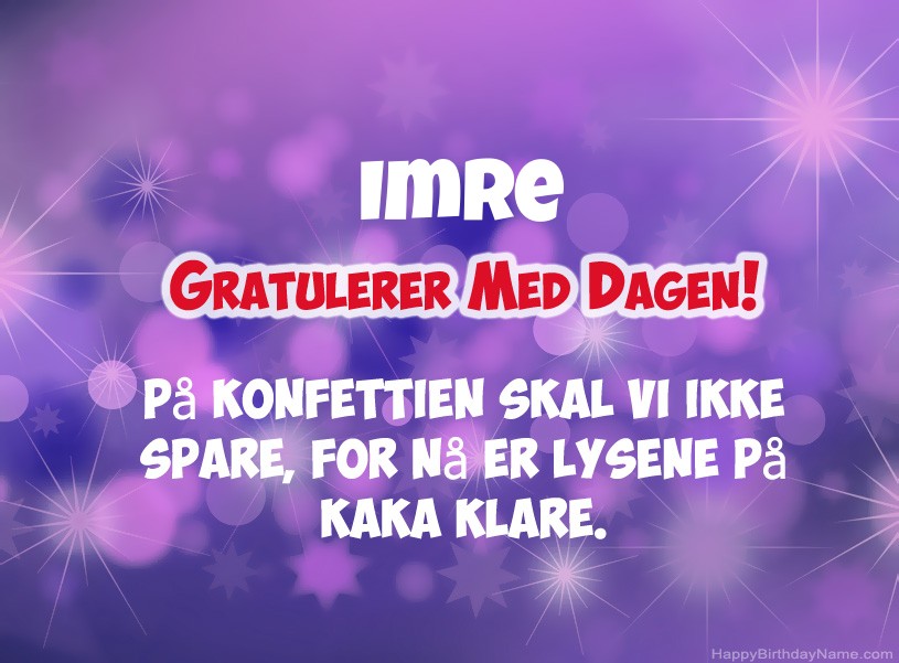 Ønsker Imre for gratulerer med dagen
