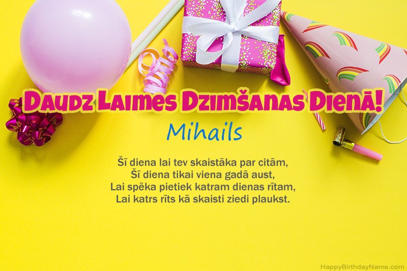 Daudz laimes dzimšanas dienā Mihails prozā Daudz laimes dzimšanas dienā Mihails prozā
