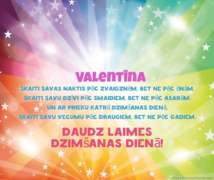 Skaistas daudz laimes dzimšanas dienas kartītes uzņēmumam Valentīna Skaistas daudz laimes dzimšanas dienas kartītes uzņēmumam Valentīna