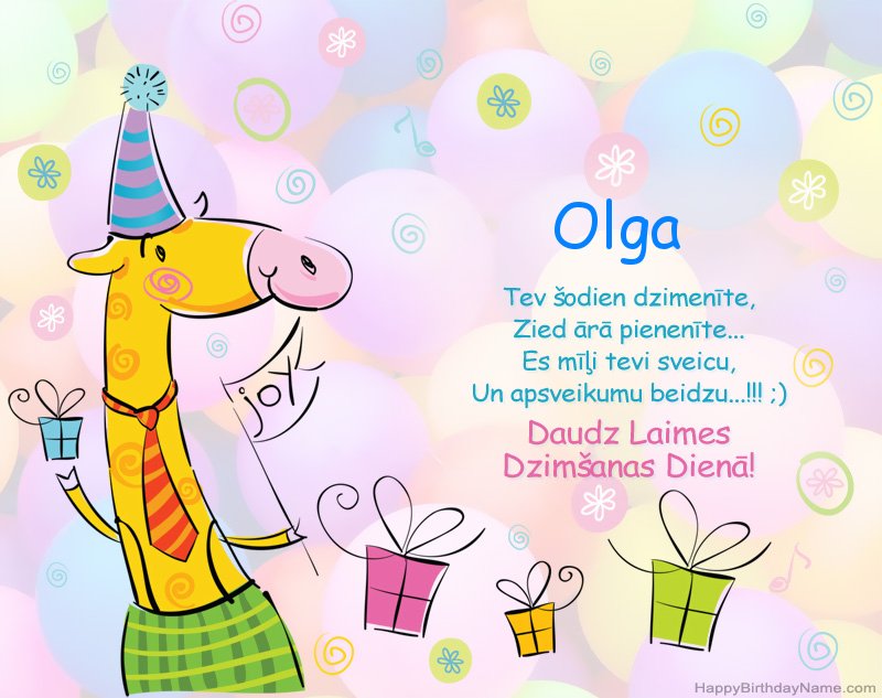 Bērnu apsveikumi ar Olga laimīgu dzimšanas dienu Bērnu apsveikumi ar Olga laimīgu dzimšanas dienu