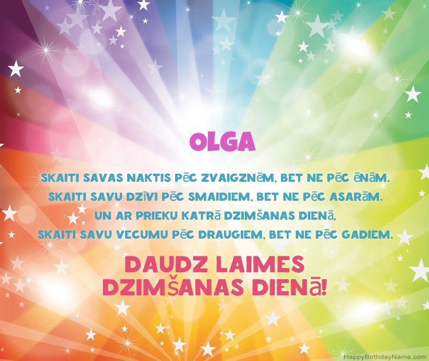 Skaistas daudz laimes dzimšanas dienas kartītes uzņēmumam Olga Skaistas daudz laimes dzimšanas dienas kartītes uzņēmumam Olga