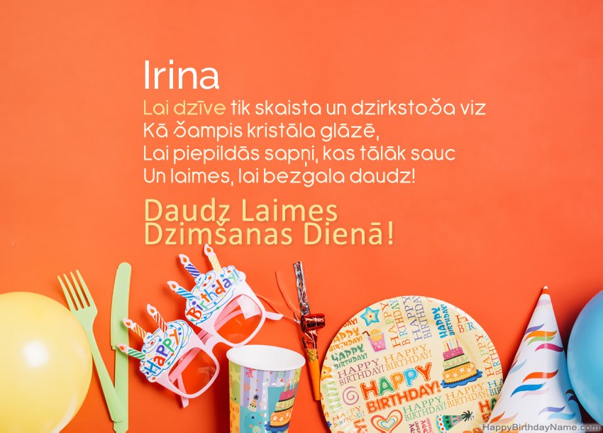 Daudz laimes dzimšanas dienā kartes Irina Daudz laimes dzimšanas dienā kartes Irina
