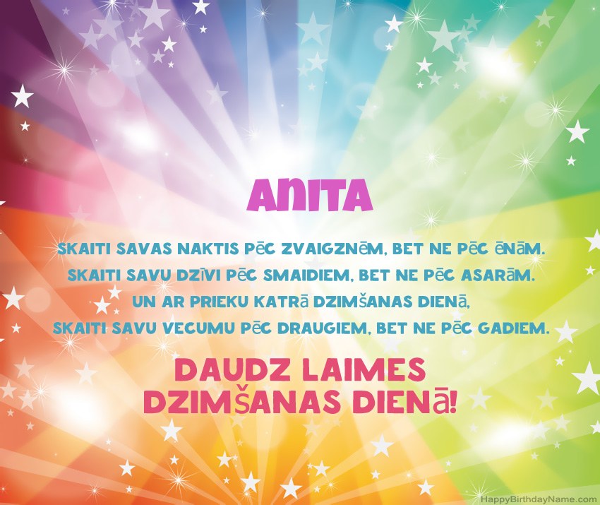Skaistas daudz laimes dzimšanas dienas kartītes uzņēmumam Anita Skaistas daudz laimes dzimšanas dienas kartītes uzņēmumam Anita