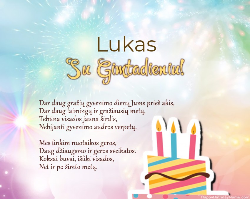Su gimtadieniu Lukas eilutėje