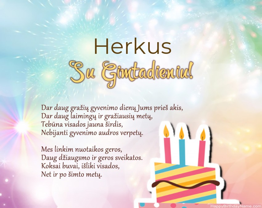 Su gimtadieniu Herkus eilutėje