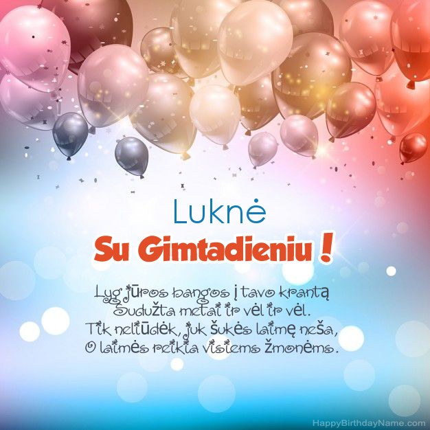 Eilėraščiai Luknė gimtadienio proga Eilėraščiai Luknė gimtadienio proga