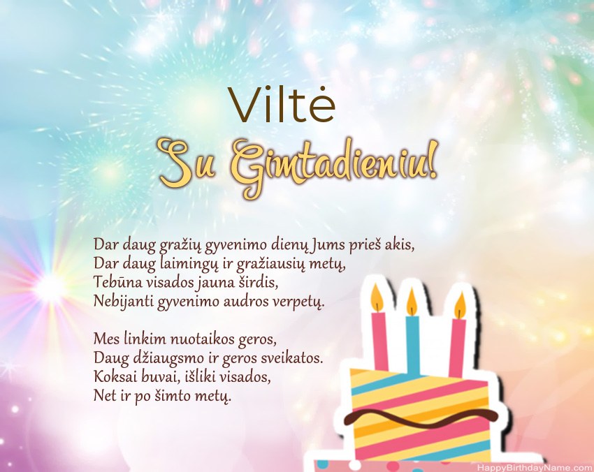 Su gimtadieniu Viltė eilutėje