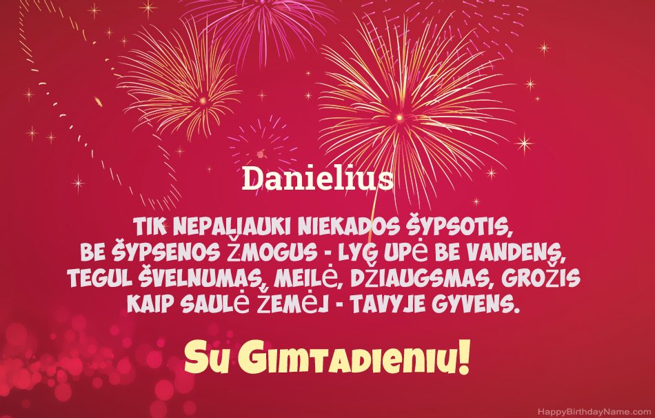 Su gimtadieniu Danielius, gražūs eilėraščiai
