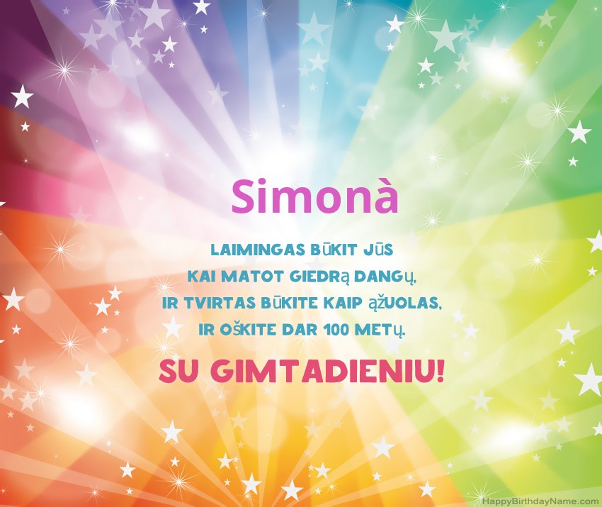 Gražios Simonà gimtadienio atvirutės Gražios Simonà gimtadienio atvirutės