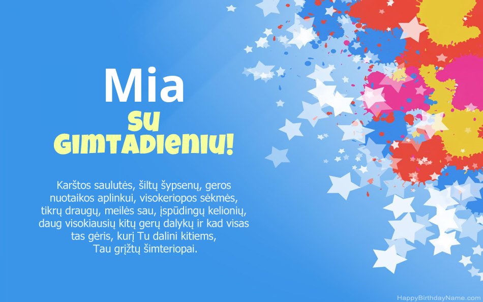 Mia su Mia gimtadieniu
