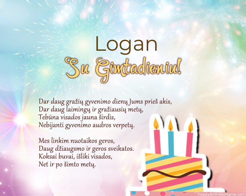 Su gimtadieniu Logan eilutėje