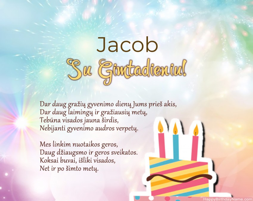 Su gimtadieniu Jacob eilutėje