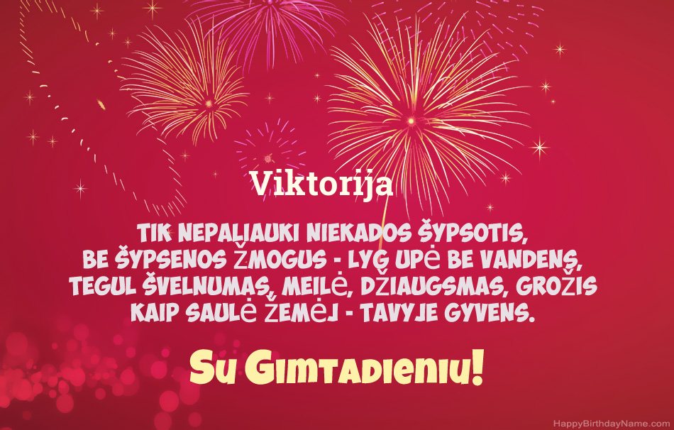 Su gimtadieniu Viktorija, gražūs eilėraščiai Su gimtadieniu Viktorija, gražūs eilėraščiai