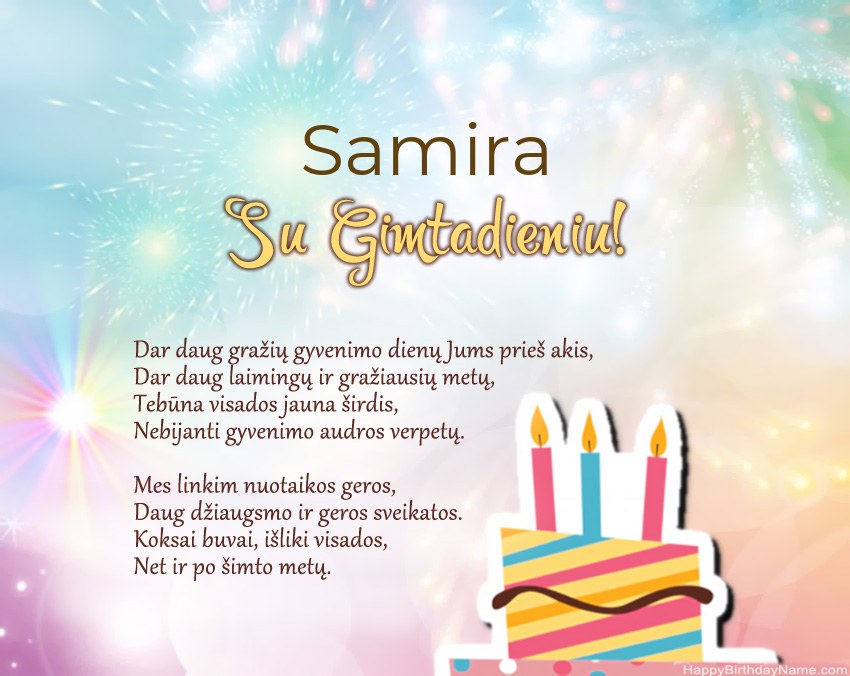 Su gimtadieniu Samira eilutėje