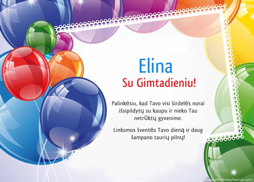 Su gimtadieniu, Elina!
